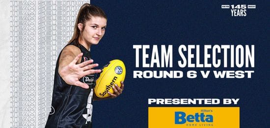 BETTA Team Selection: SANFLW Round 6 vs West Adelaide